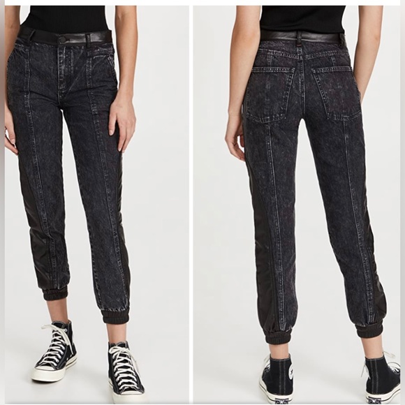 Alice + Olívia Jenny Vegan Leather Combo Jeans size 26 NWT (W629) - Picture 12 of 16